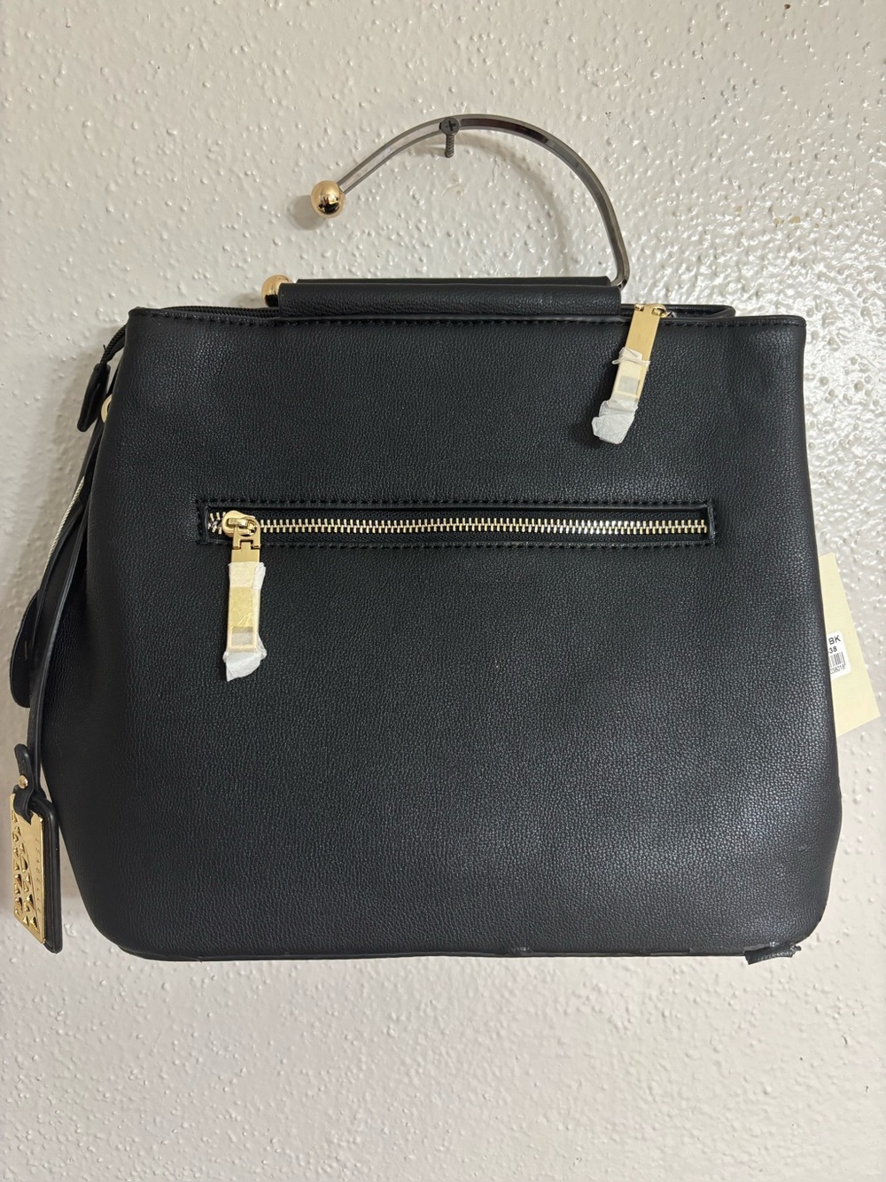 Black Leather Top-Handle Women's Bag